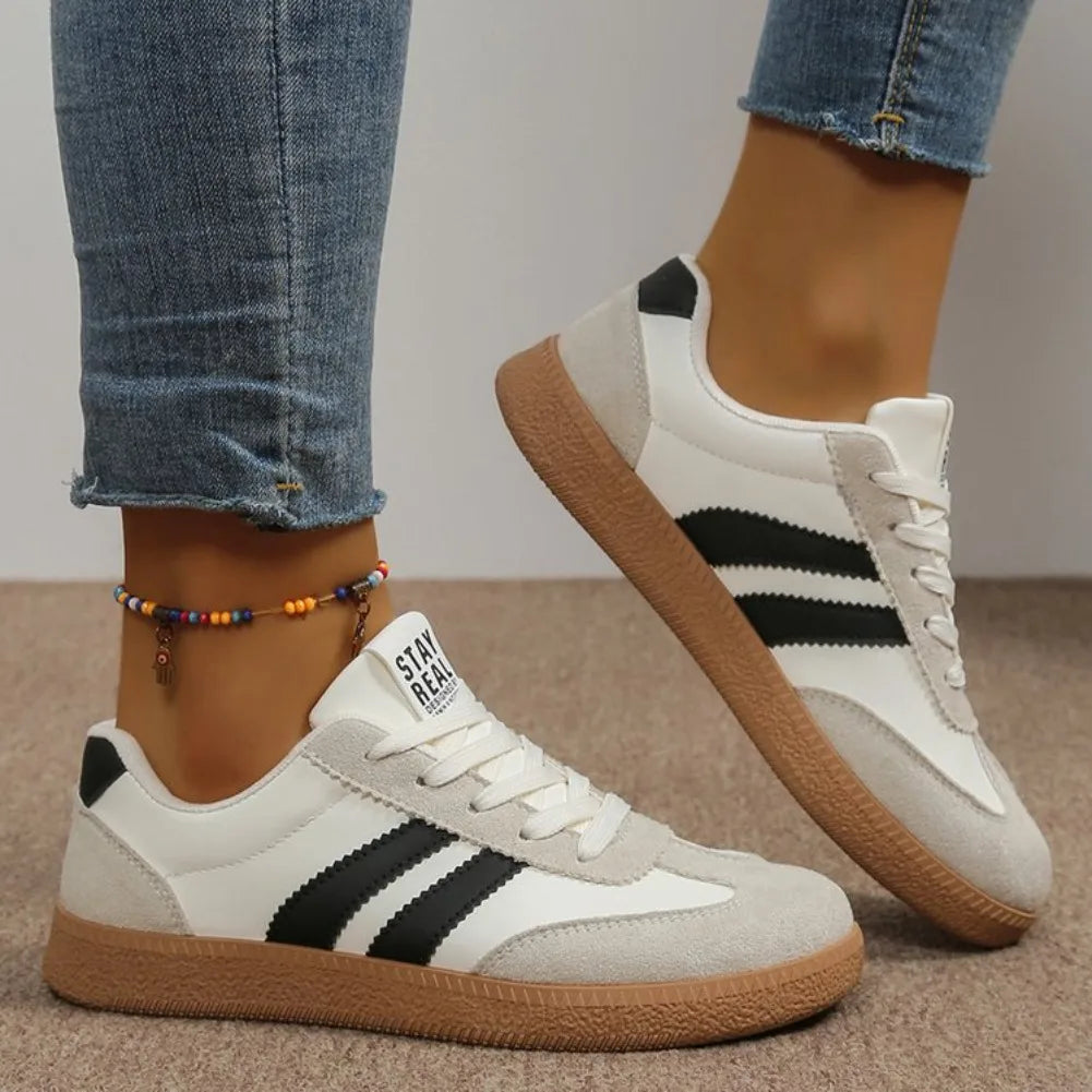 Leichte, bequeme Turnschuhe für Damen, modisch, gestreift, Schnür-Sportschuhe, Damen, lässig, atmungsaktiv, grüne Turnschuhe in Übergröße