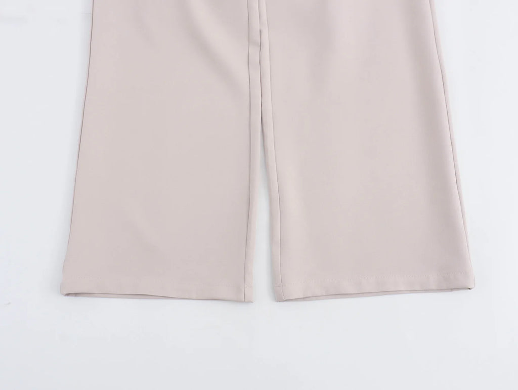 HH Frauen Fashion Solid Weste Hose Anzug Einreiher Halter Abgeschnitten Westen Top Hohe Taille Patchwork Hosen Büro Dame Sets