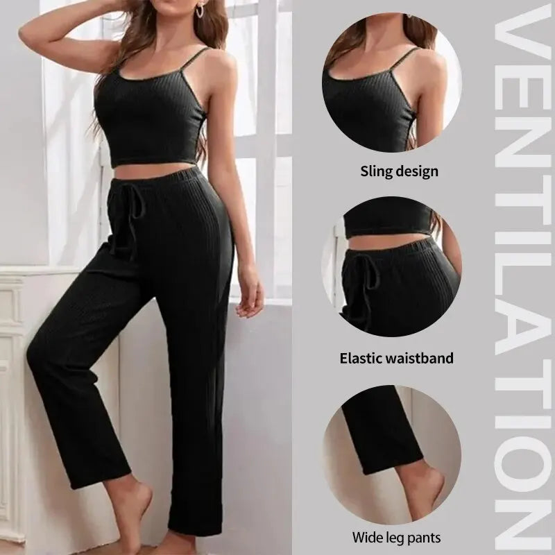 3 Stück Frauen setzt Sling Tops Hosen Robe Pyjama Lounge Home Wear Pyjama für Femme Slim Fit Lounge wear