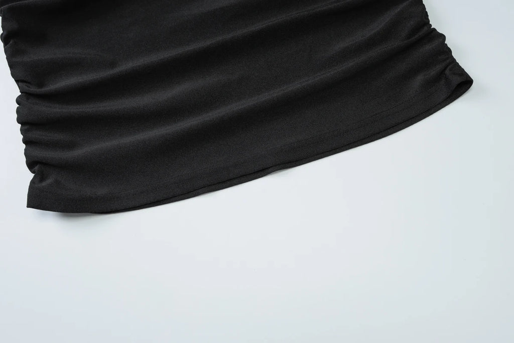 Dulzura ärmelloses, trägerloses, plissiertes Maxikleid mit Knopf, sexy, elegantes langes Kleid für Damen, Party, Club, Büro, Frühling und Sommer