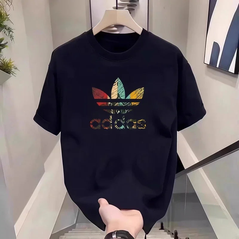 2026 Sommer Herren T-Shirt Kurzarm Reine Baumwolle T-Shirt Sommer Slim Fit Vollbaumwolle Halbarm Rundhals Atmungsaktiv Trend