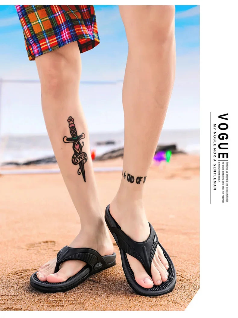 Männer Massage Flip-Flops EVA Hausschuhe Sommer Atmungsaktive Strand Schuhe Sandalen Männer Flip-Flops Atmungsaktive Plus Große Größe Männer Slipper 46