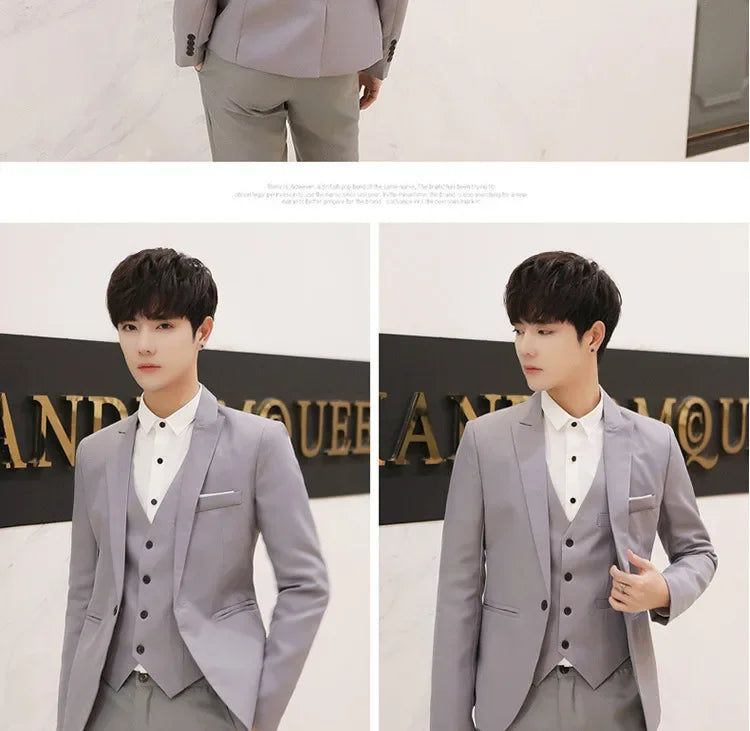 Western-Stil Herrenanzüge Grenzüberschreitende Großhandel Neue Ankunft Abnehmen Dreiteiliges Set Koreanische Version Business Professionelle Kleid
