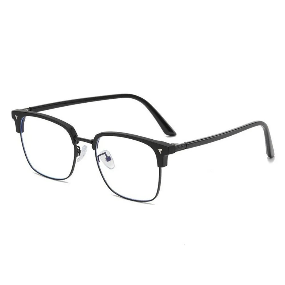 Photochrome Anti-Strahlungs-Blaulicht-Brille, quadratische Metallrahmen-Computerbrille für Damen und Herren, austauschbare Linse