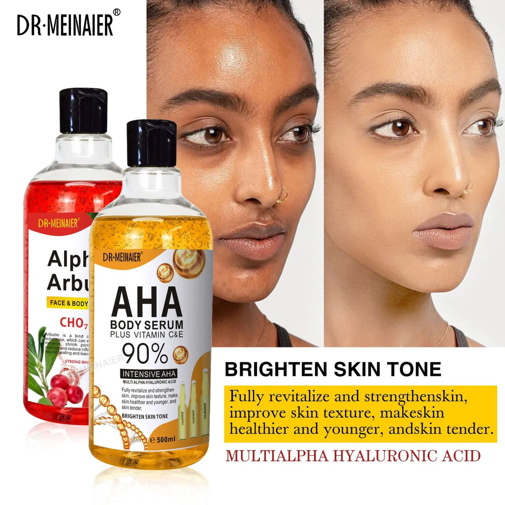 500 ml Hyaluronsäure-Gesichts- und Körperserum mit Vitamin C, Nikotinamid und AHA-Aufhellung, feuchtigkeitsspendend, fleckenkorrigierende Hautpflege