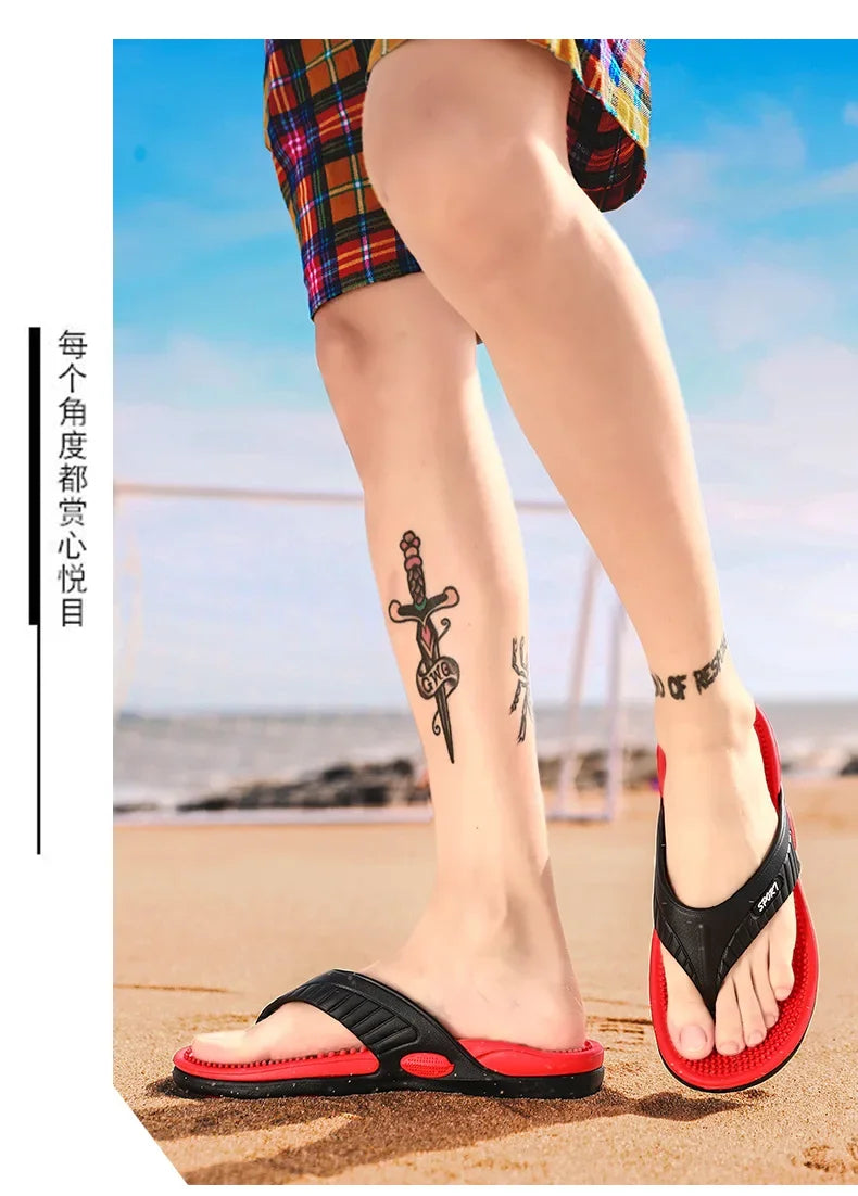 Männer Massage Flip-Flops EVA Hausschuhe Sommer Atmungsaktive Strand Schuhe Sandalen Männer Flip-Flops Atmungsaktive Plus Große Größe Männer Slipper 46