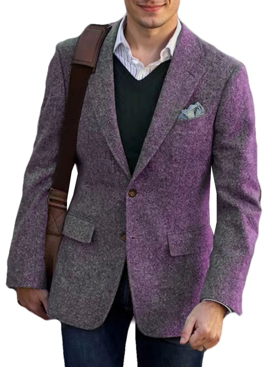 Vintage Winter-Tweed-Anzüge, braune Tweed-Herrenanzüge mit Patch-Design, Kostüm Homme, Smart Business, formelle Hochzeitsanzüge, 1-teilig
