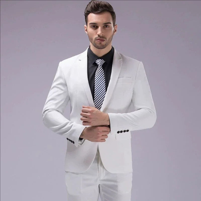 Men Suits Set Jackets Pants 2 Pieces Elegant For Wedding Slim Fit Blazers Formal Outfit Fashion Classic Full 2025 Costume