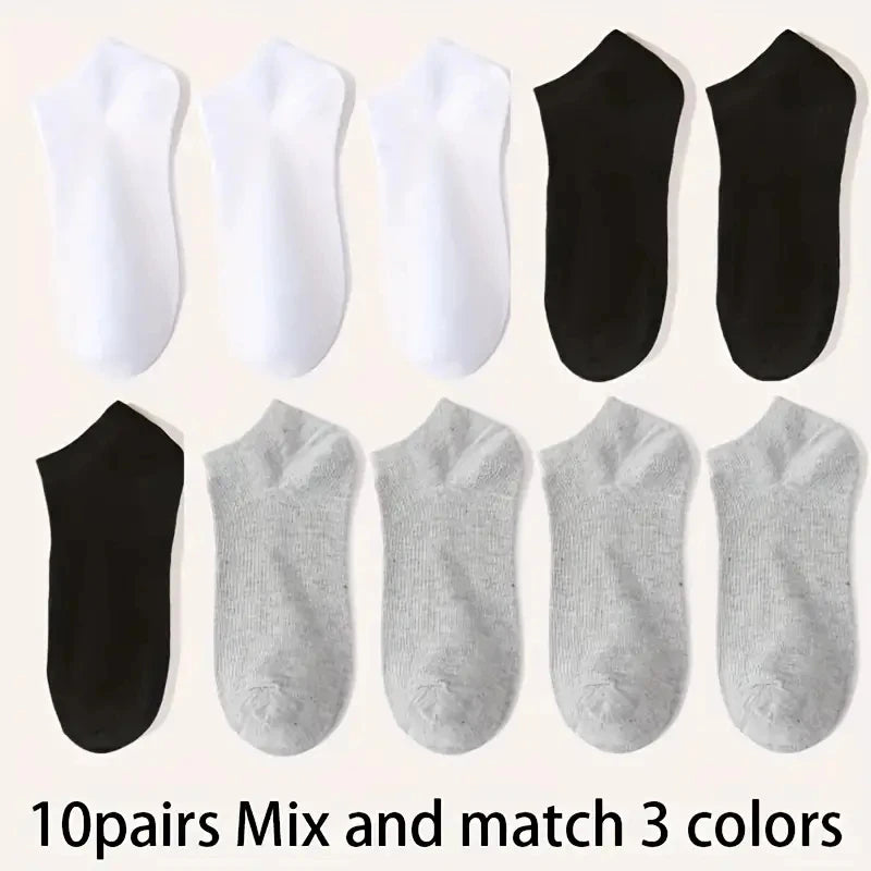 5/10er-Pack Unisex-Söckchen mit bequemer Passform für alle, atmungsaktiv und leicht – ideal für Sport und Alltag