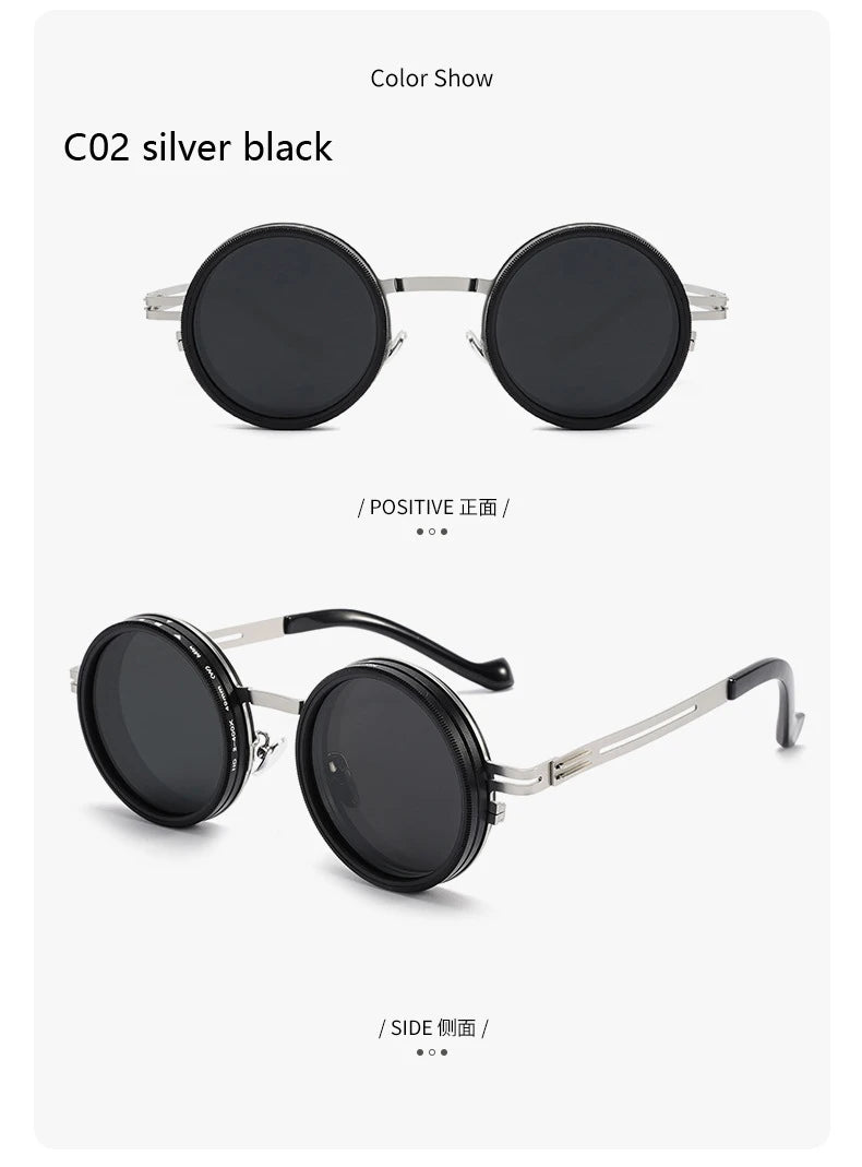 Neue Einstellbare 1-9 Sonnenbrille Punk Polarisierte Sonnenbrille Männer Frauen Runde ND Filter Linsen Retro Angeln Brillen Shades