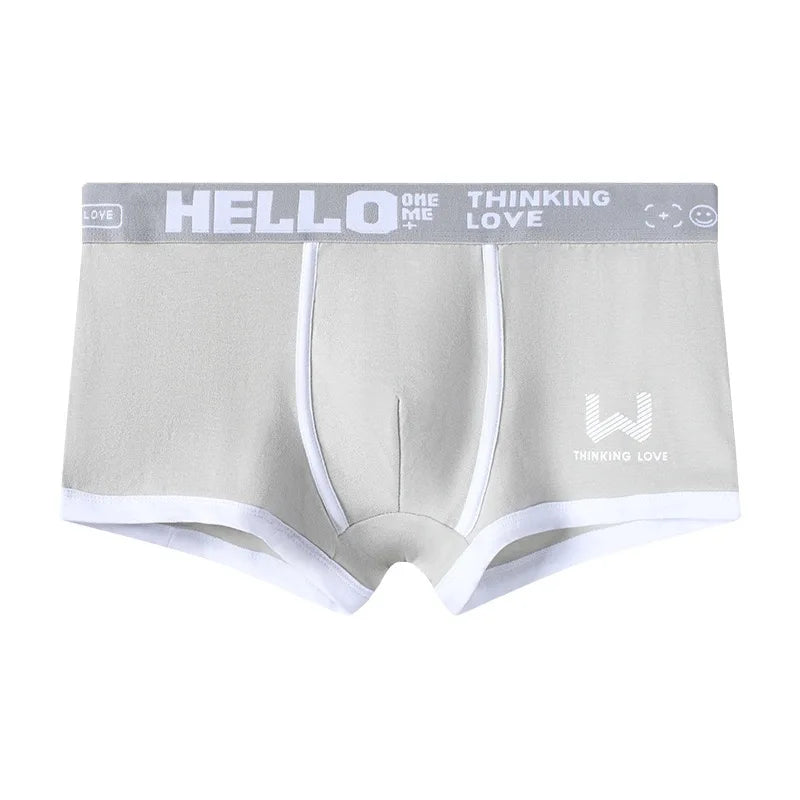 1Pcs Männer Baumwolle Boxer Shorts Höschen Unterwäsche3 Farben L XL 2XL 3XL Weichen Brief Gürtel Atmungsaktive Soft Mode sport