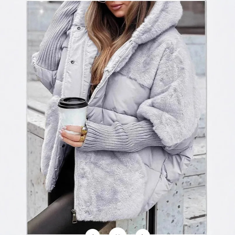 Neue Cappotto Donna Outerwear Winter Warme Baumwolle Jacke Frauen Vielseitige Mit Kapuze Plüsch Taste Einreiher Einfarbig Jacke
