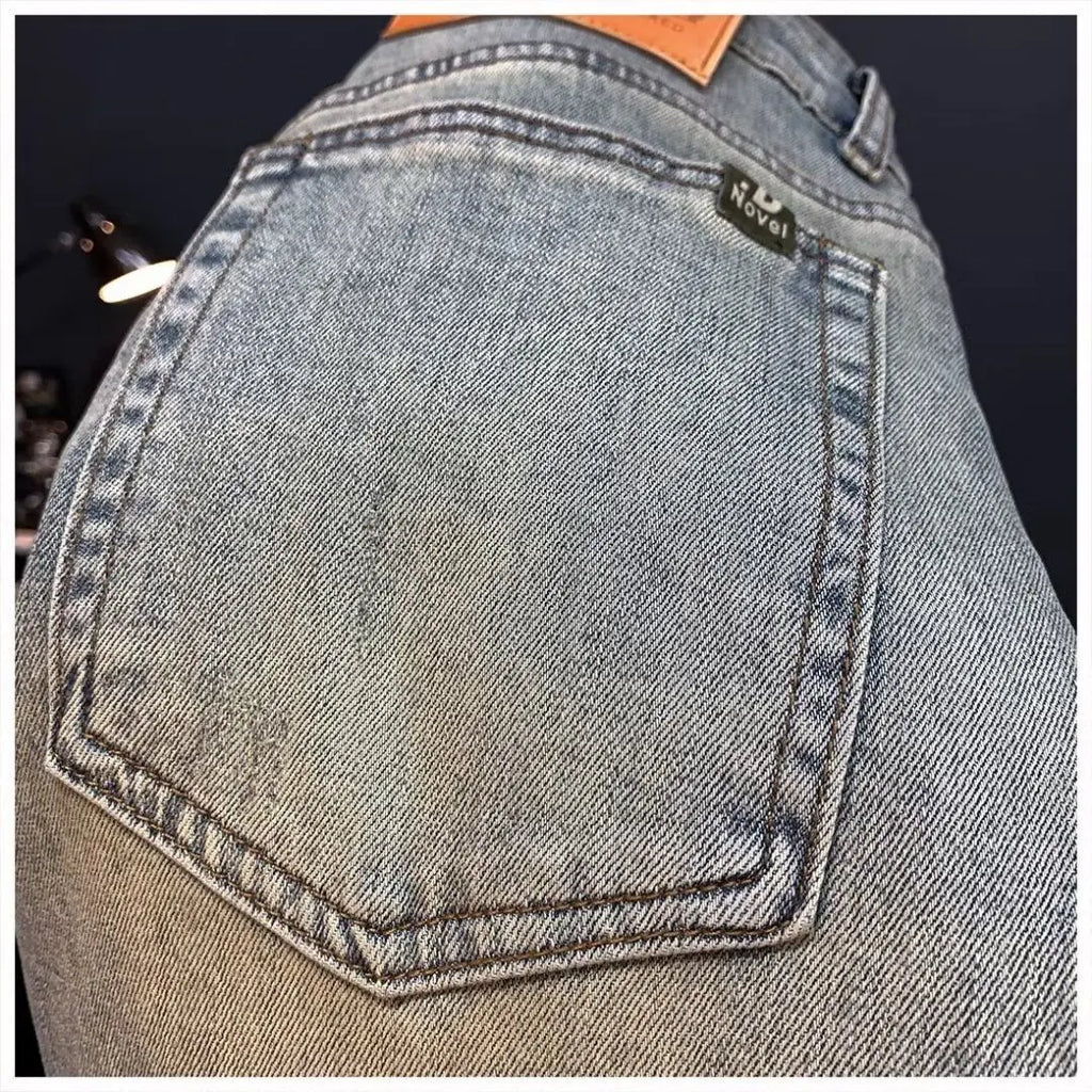 Jeans für Herren 2025, Frühling und Herbst, kleine zerrissene Jeans, Herren-Vintage-Hosen, trendige Marke, Harlan-Männerkleidung, Streetwear-Kleidung