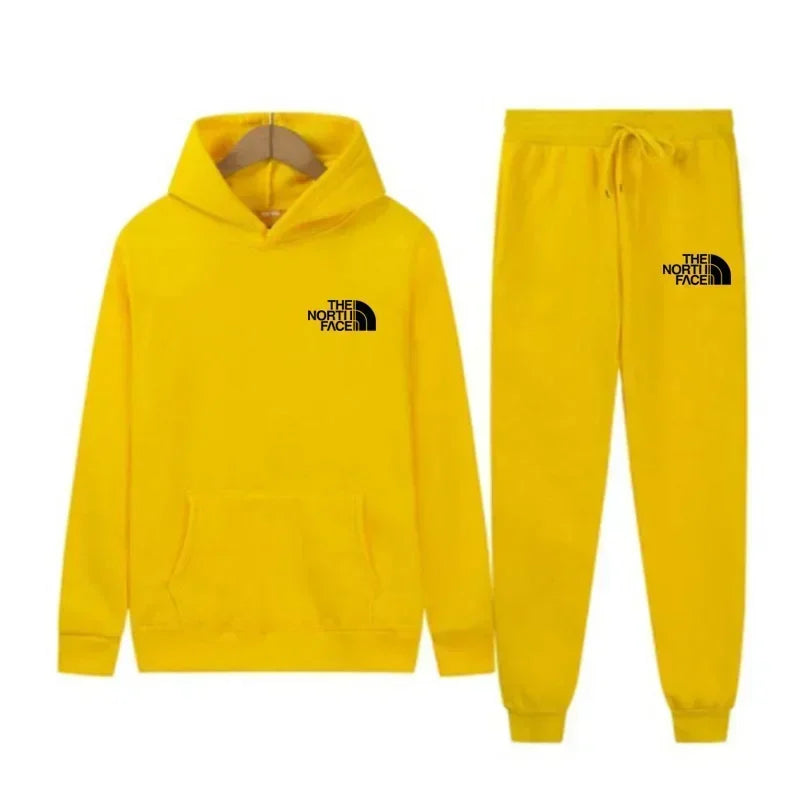 Herbst und Winter neues Herren-Sportbekleidungsset, modisches Outdoor-Herren- und Damen-Kapuzenpullover und Hose, 2-teiliges Set