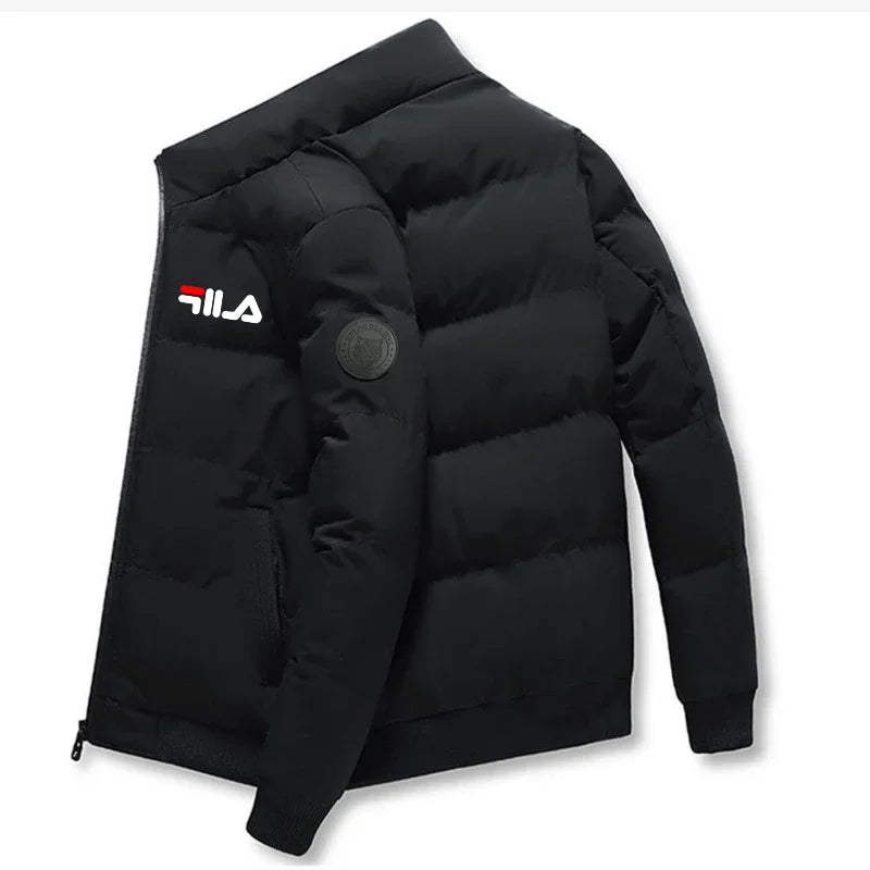 Neue 2025, Herbst/Winter-Herren-Kurzjacke, modische Outdoor-Casual-Stehkragen-Reißverschluss-Herrenjacke mit Baumwollpolsterung