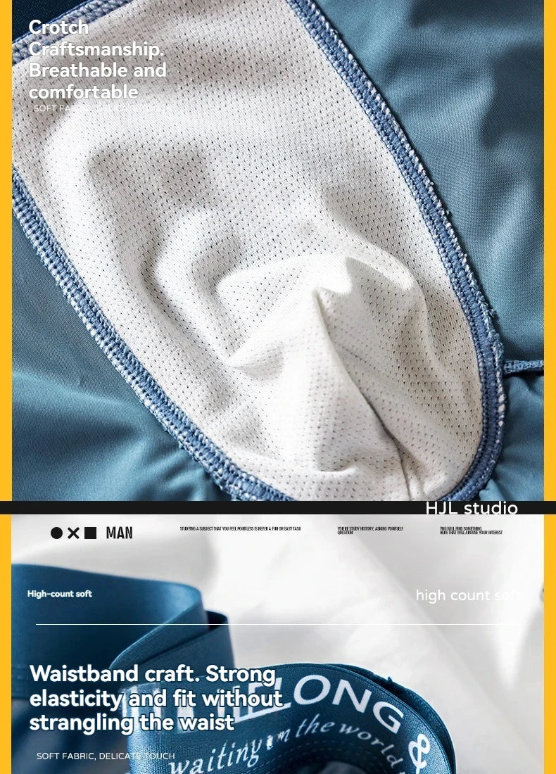 1/3Pcs Atmungsaktive Dünne Satin Seide Boxer Briefs Nahtlose Mittlere Taille Eis Seide Boxer Unterhose Glatte Unterwäsche für Männer Täglich