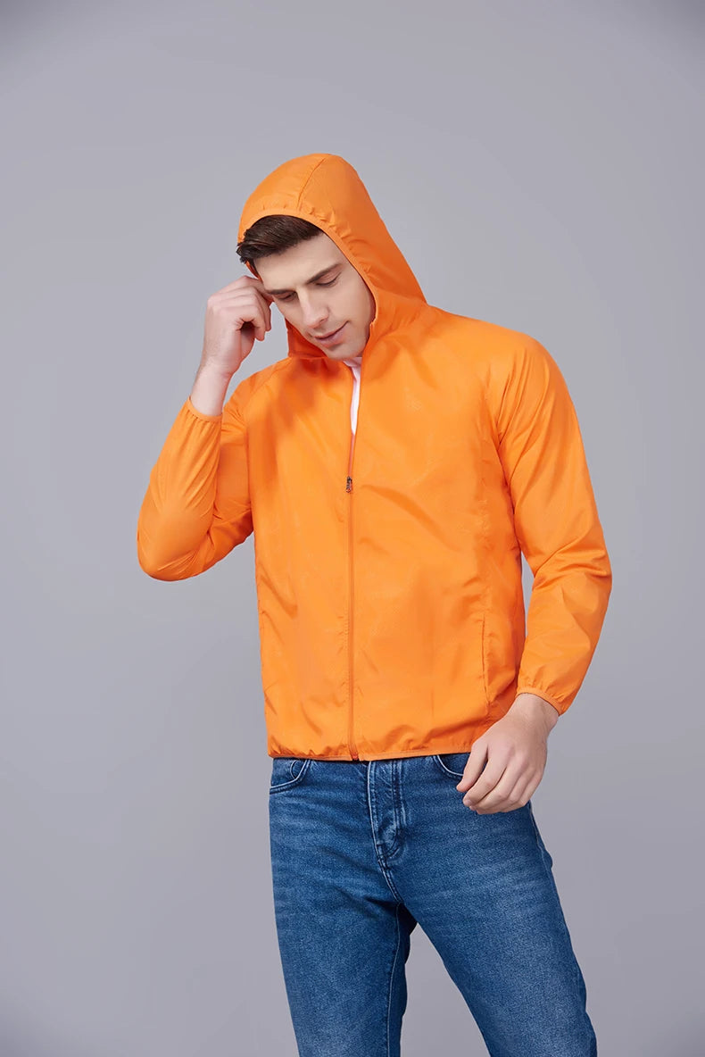 JNLN Unisex Wanderjacke Herren Damen Wasserdicht Schnelltrocknend Camping Windjacke Outdoor Trekking Angeln Regenmantel Anti UV Kleidung