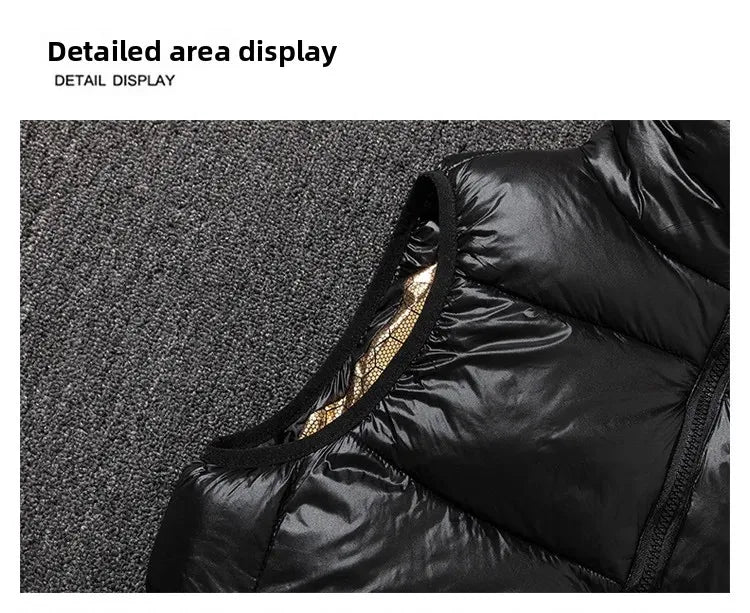 Männer Verdickte Daunen Baumwolle Weste Helle Oberfläche Mode Marke Warme Herbst Winter Oberbekleidung Schulter Pad Weste Jacke