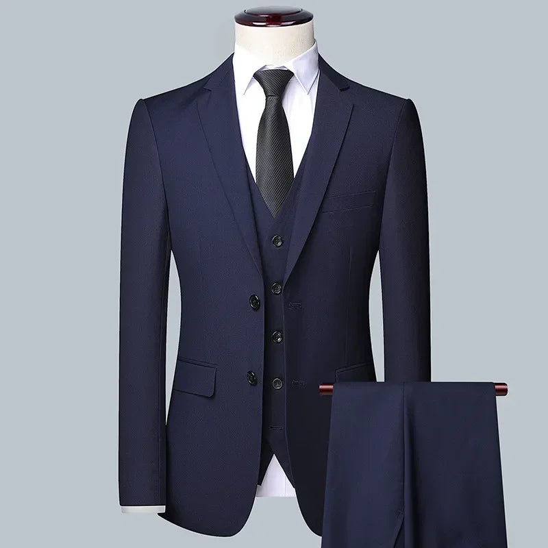 Anzug Boutique Herrenmode Business (Blazer + Weste + Hose) Gentleman's Hochzeit Casual Professioneller formeller Anzug 3-teilig M-6XL