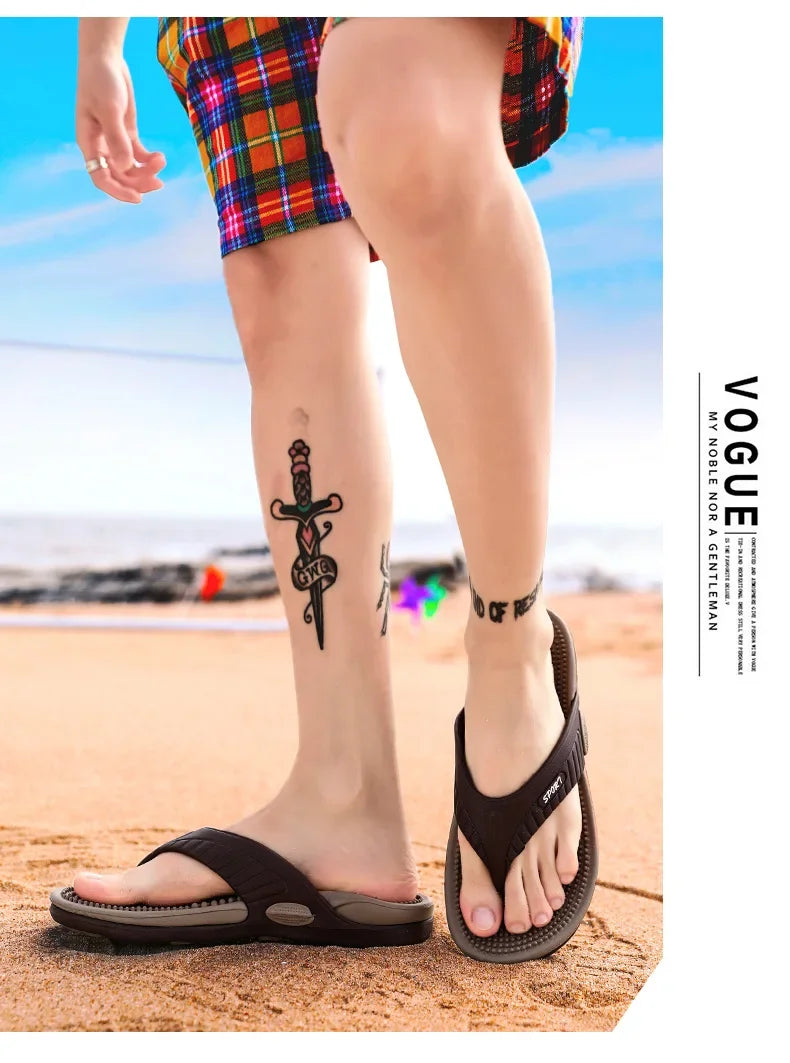 Männer Massage Flip-Flops EVA Hausschuhe Sommer Atmungsaktive Strand Schuhe Sandalen Männer Flip-Flops Atmungsaktive Plus Große Größe Männer Slipper 46