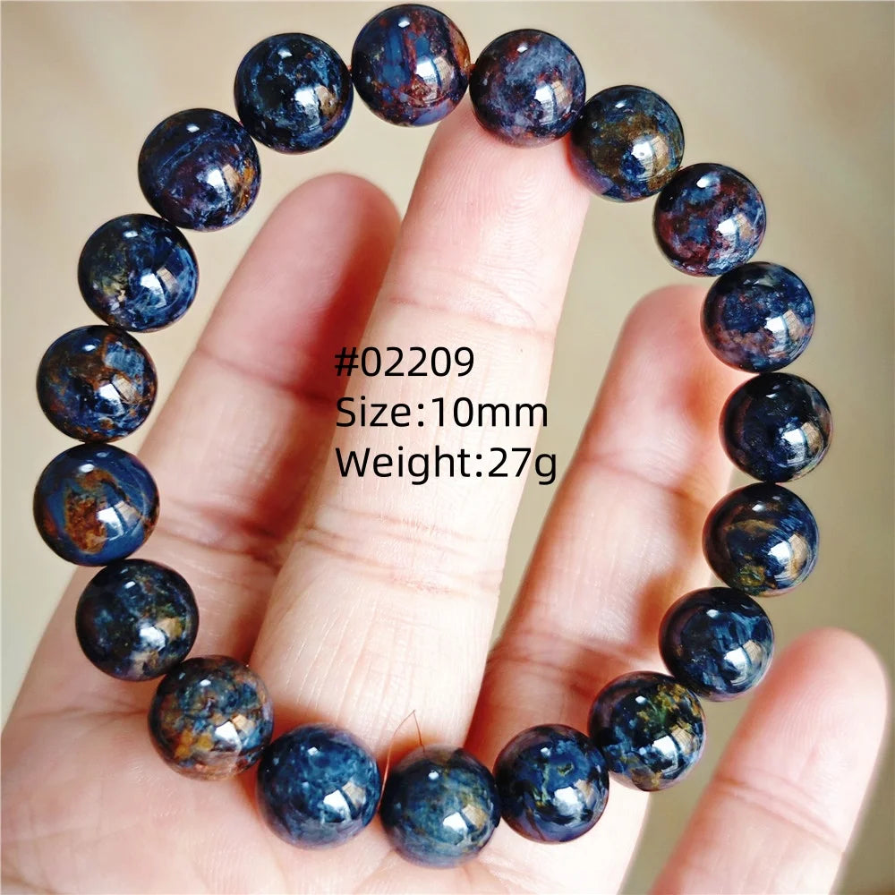 Natürliche blaue Pietersite Runde Perlen Armband Schmuck 12,5 mm Feuer Pietersite Namibia Feuer Pietersite Seltene Steinperlen AAAAAA