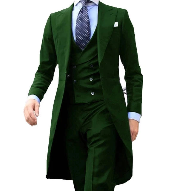 Angepasst Neue Weiß Und Grün Formale Business Männer Anzug Bräutigam Trauzeuge Hochzeit Party Prom Männlichen Smoking 3-teiliges Set Blazer Weste P