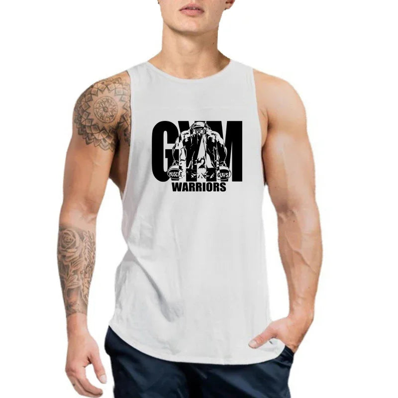 Herren Bodybuilding Sport ärmellose Tank Tops Sommer Baumwolle atmungsaktiv Casual T-Shirts Gym Fitness Workout Muskel lose Unterhemden
