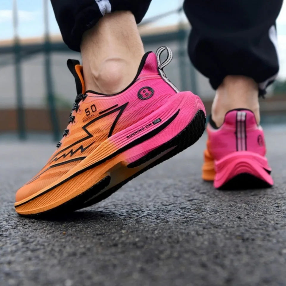Marke männer Carbon Platte Laufschuhe Weiche Kissen Stoßdämpfende Sport Schuhe Unisex Turnschuhe Licht Anti-Slip Training Schuhe