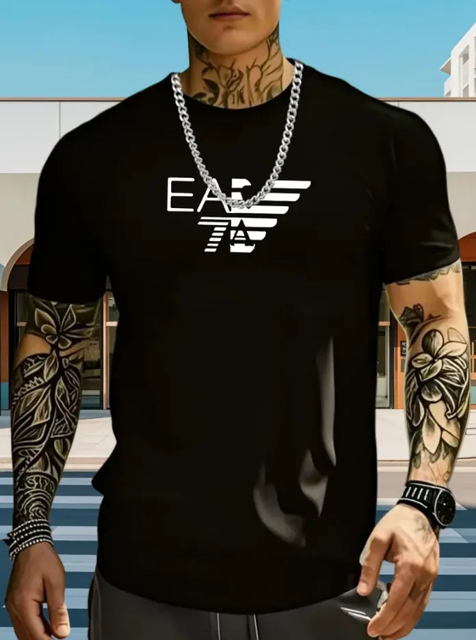 Neuer Stil Modischer Bestseller - Locker sitzendes Rundhals-Sommer-Baumwoll-T-Shirt für Männer und Frauen, Stylisches und Atmungsaktives Oberteil
