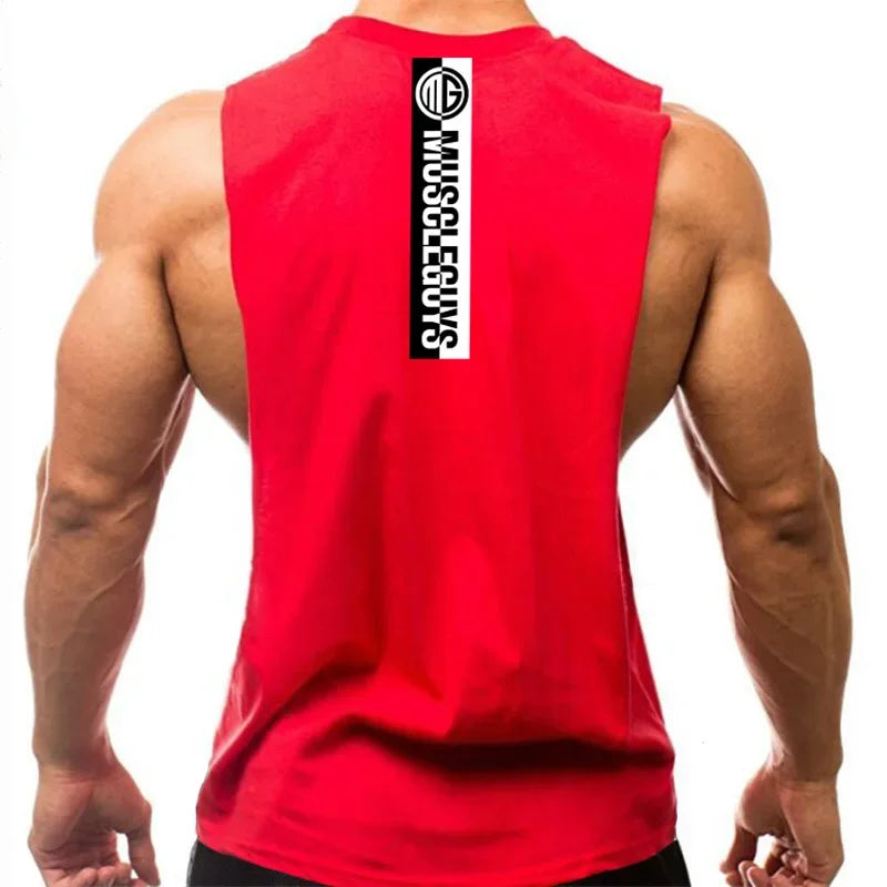 Gym Fitness Workout Laufen Tank Tops Sommer Casual Baumwolle Atmungsaktive Ärmellose Westen Herren Bodybuilding Muscle Sport T-shirts