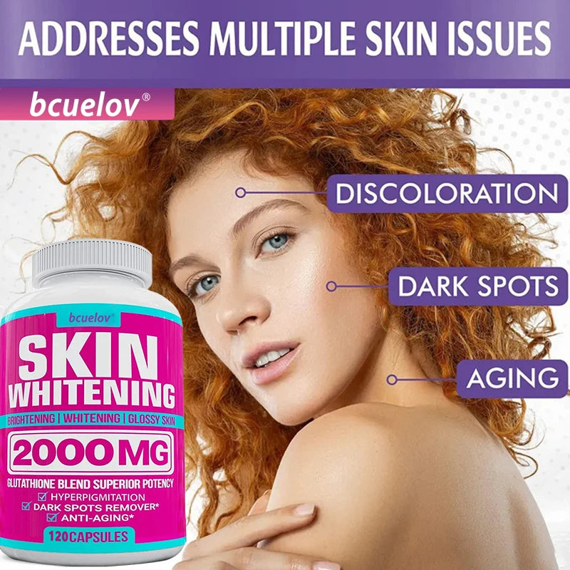 Glutathion-Komplex-Kapseln – kraftvolles Antioxidans, reduziert Hyperpigmentierung, lindert dunkle Flecken und spendet Feuchtigkeit der Haut