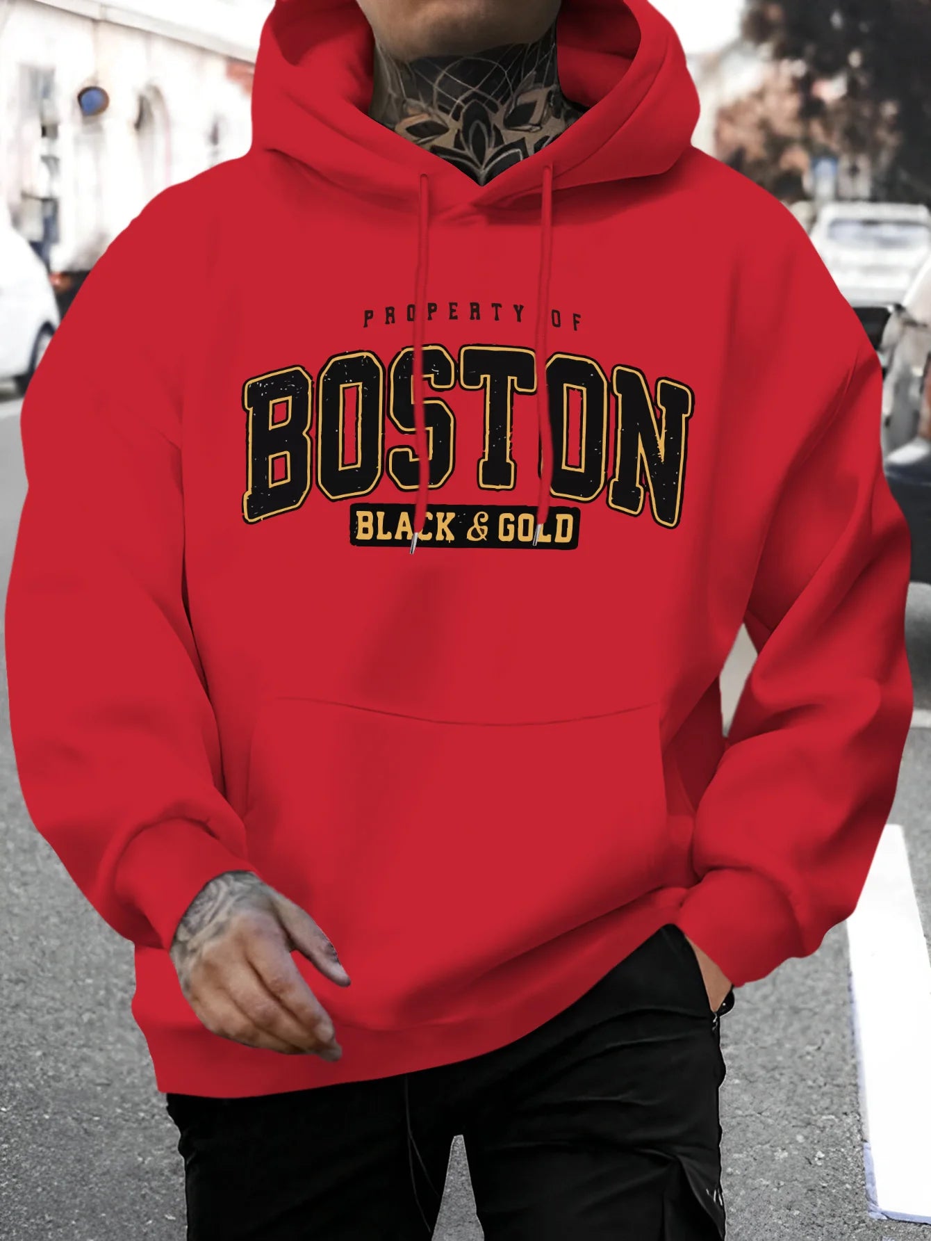 Herbst/Winter Boston Hoodie Design Herren Street Style Sportswear Herbst Casual Hoodie Mode Rundhals Hoodie