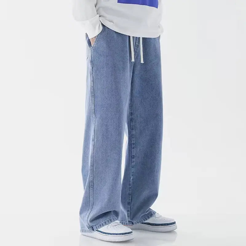 Jeans männer Frühling und Herbst 2025, Neue Lose High Street Gerade Breite bein Hosen Boden-drag Sommer beiläufige Lange Hosen Männer