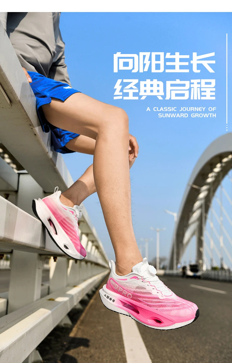 Spezialität Carbon Platte Sport Laufschuhe Marathon Air Kissen Männer Atmungsaktive Leichte Frauen Bequeme Rutschfeste Turnschuhe