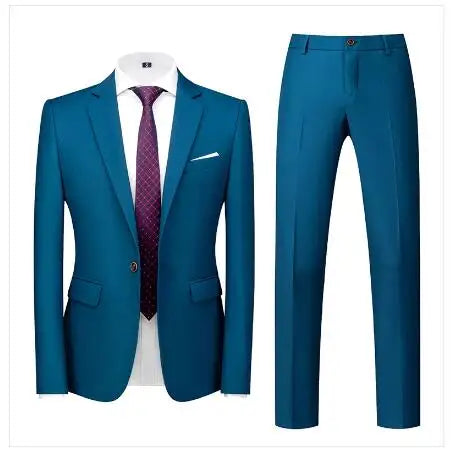 22 Farben einreihige formelle Hochzeit Anzüge Herren bekleidung Mode einfache Männer Business Social Prom Party Kleid 2 Stück Set