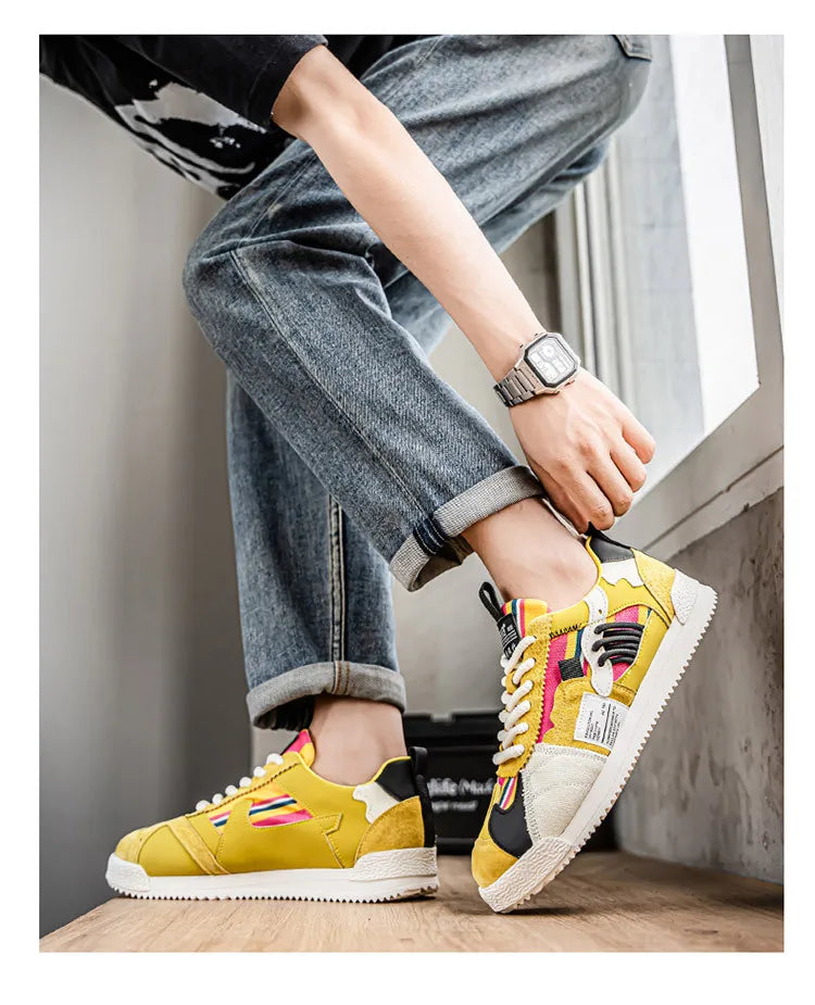 Herren Weiße Sneaker Herbst Bequeme Rutschfeste Laufschuhe Luxuriöse Weiche Sohle Modische Schnürschuhe Outdoor Freizeitschuhe 2026