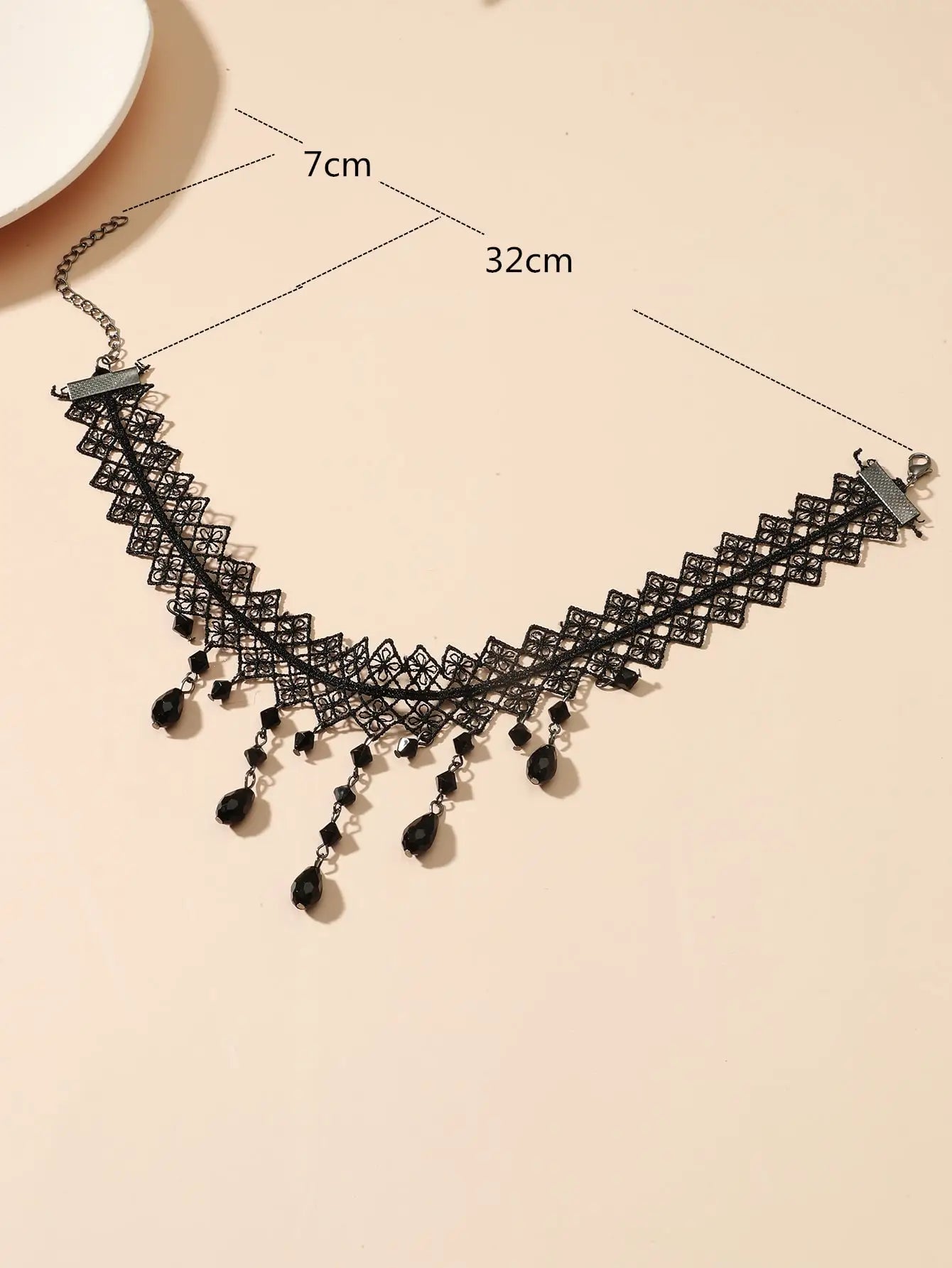 1 Px Damen-Halskette, wunderschöne schwarze Spitze, Kristallfarbe, Blumen-Halskette, Strand, Reisen, Urlaub, Mode, klassisch, personalisierter Schmuck, Abend D