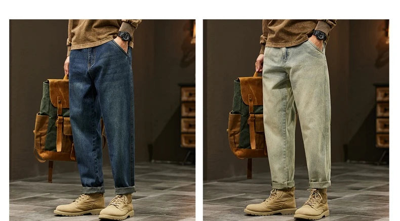Männer 95% Baumwolle Jeans Hohe Qualität Lose Harem Hosen Mode Baggy Casual Outdoor Arbeit Denim Hosen Marke männer Kleidung