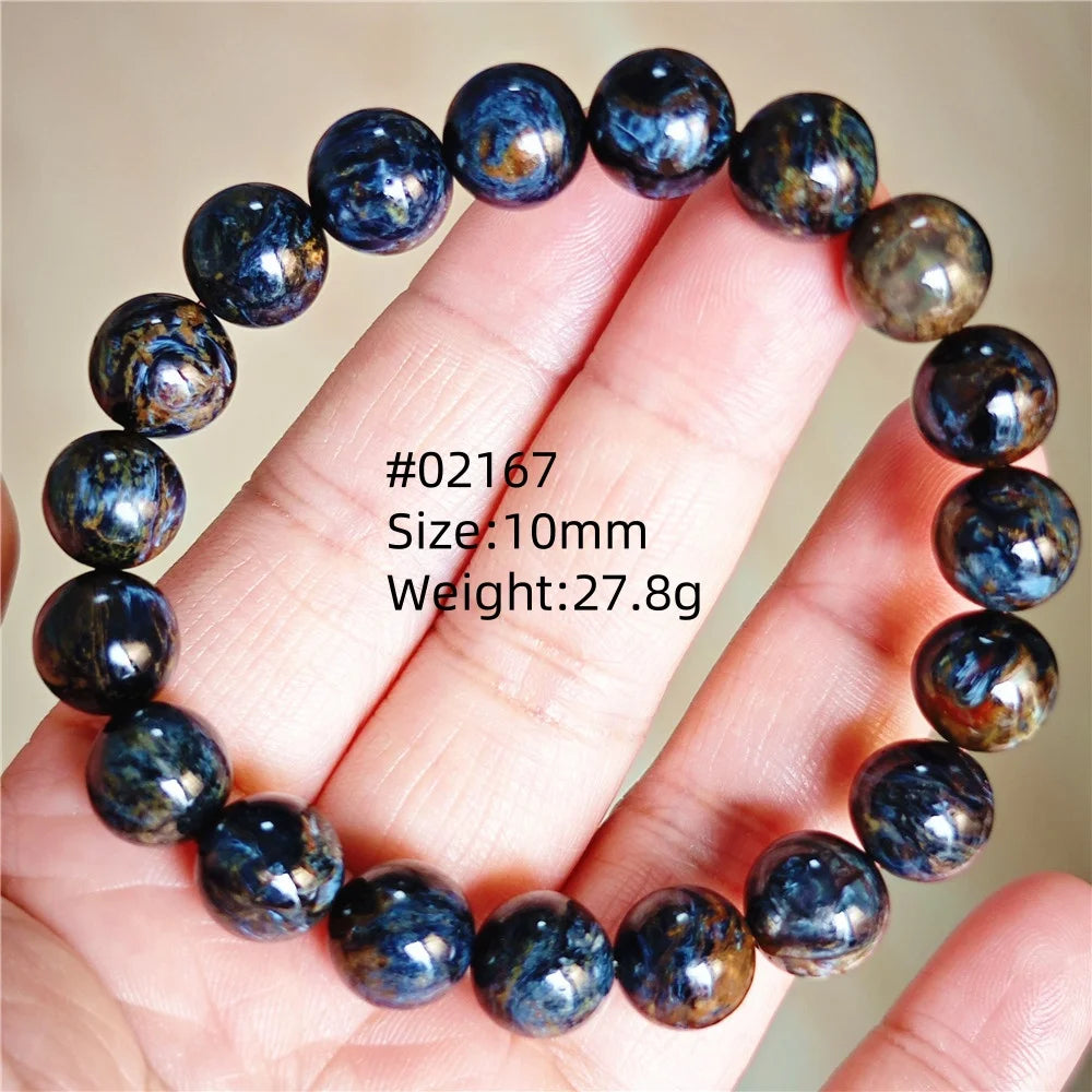 Natürliche blaue Pietersite Runde Perlen Armband Schmuck 12,5 mm Feuer Pietersite Namibia Feuer Pietersite Seltene Steinperlen AAAAAA