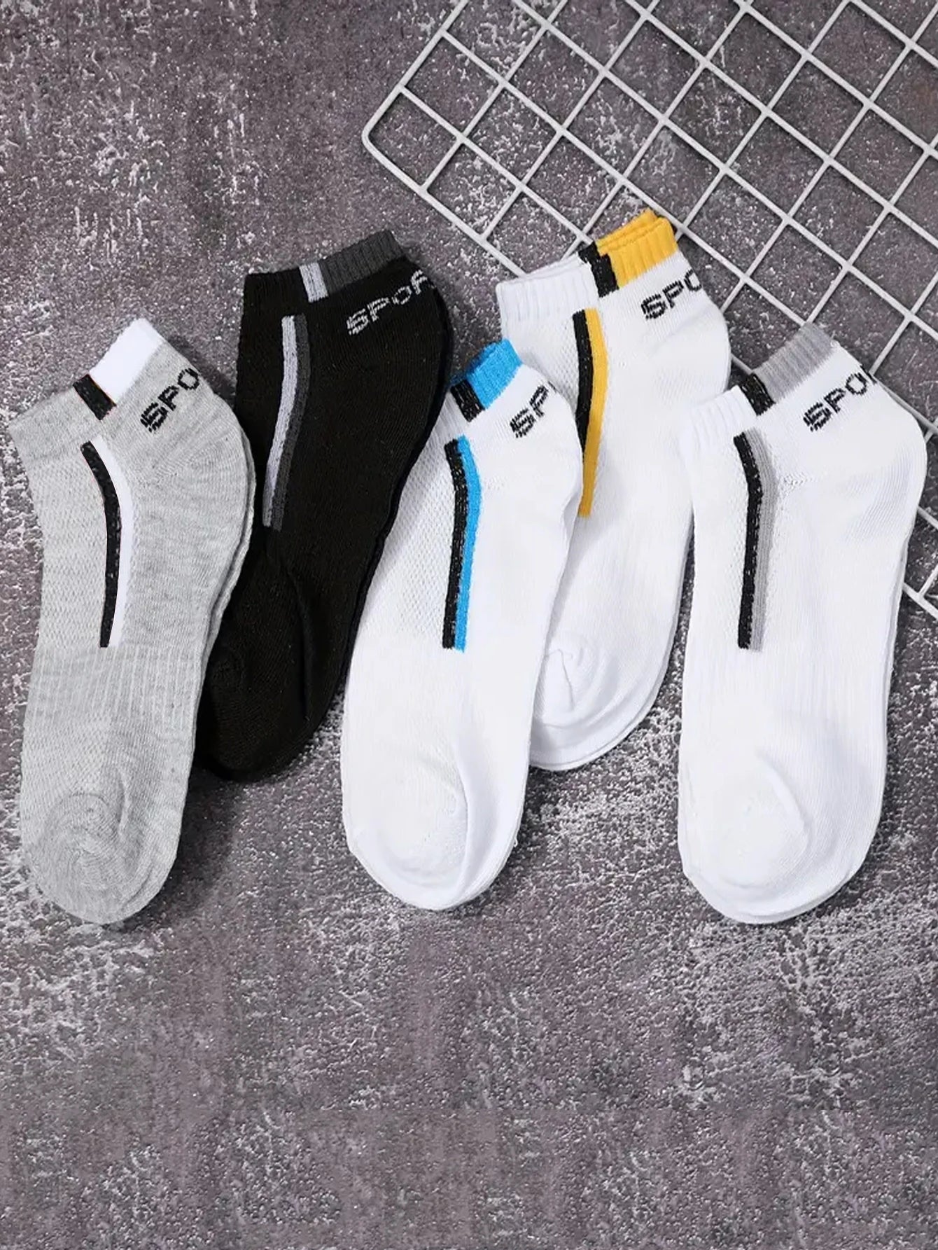 30Pairs Männer Socken Mesh Atmungsaktive Kurze Casual Socken Farbe-block Sport Socke Sport Socken Absorbieren Schweiß Knöchel
