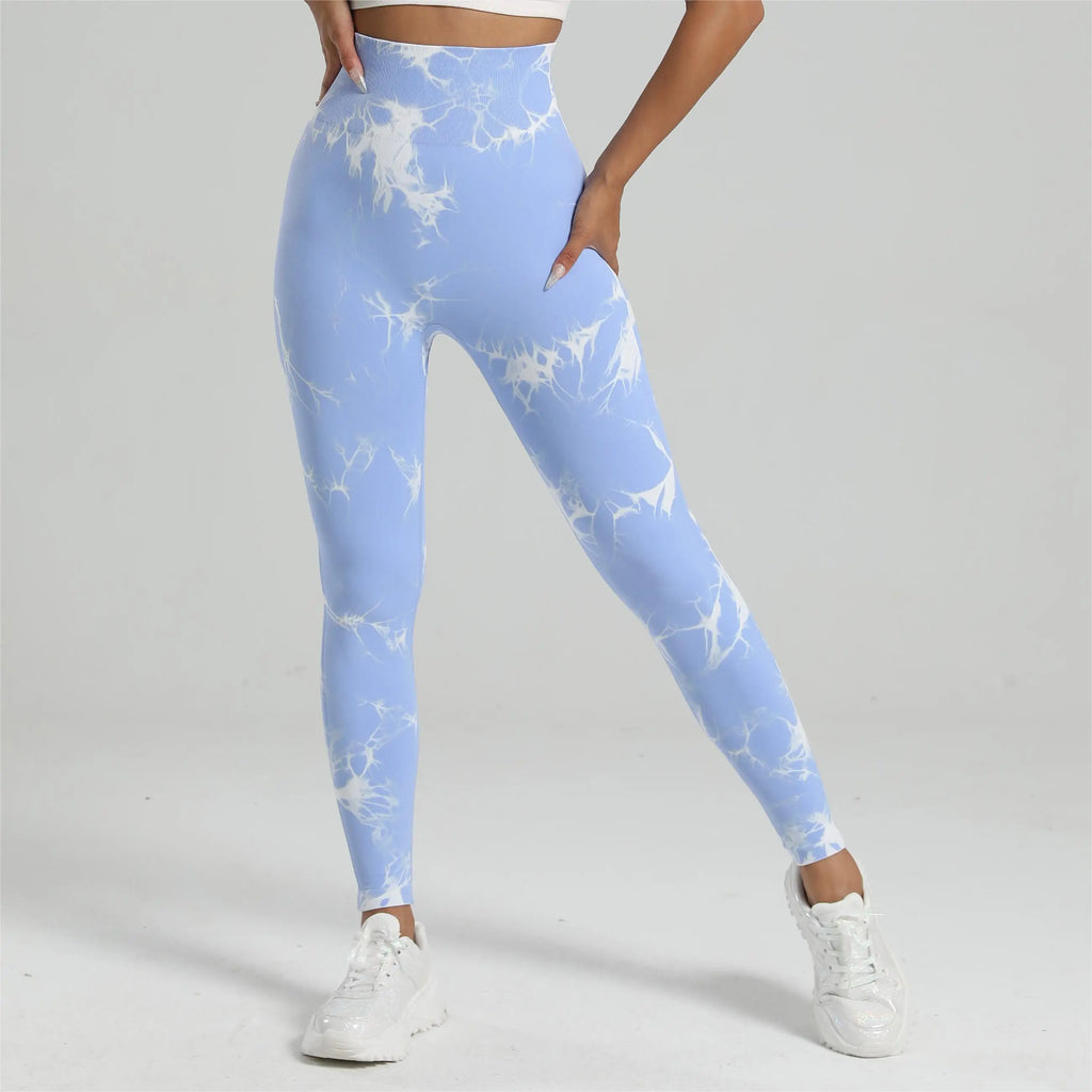 Women Tiedye Gym Leggings Seamless Mujer Push Up Seamless Pants Scrunch Sports Fitness High Waist Workout Yoga Leggins Drop Ship