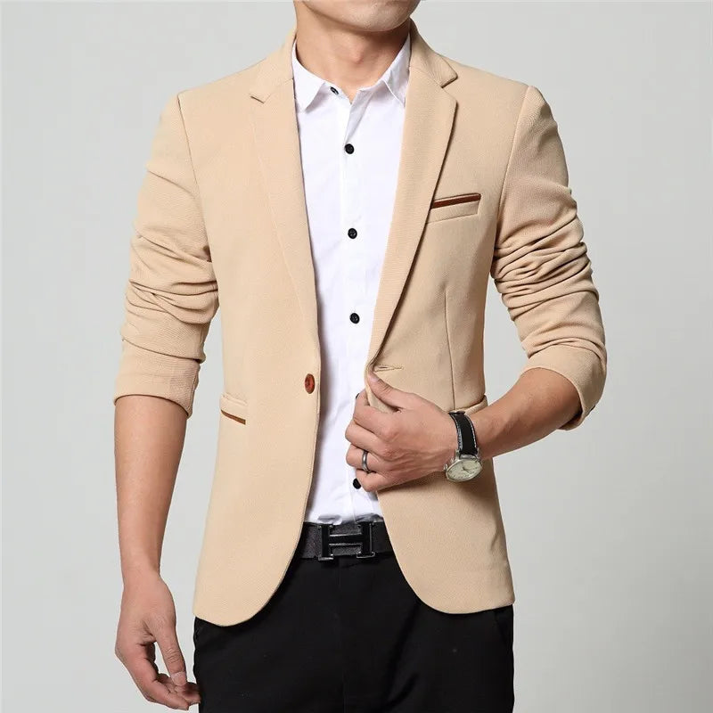 2024 männer Slim fit Neue Mode Blazer Anzug Jacke Schwarz Blau Rot Plus größe L bis 5XL Männliche Blazer Herren mantel Hochzeit Kleid