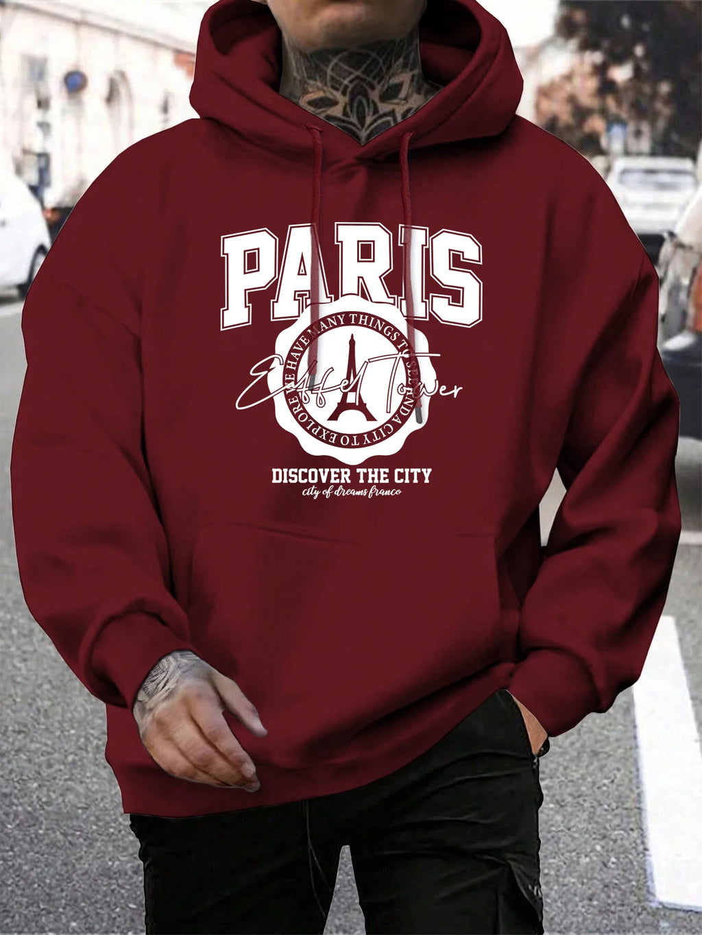 Whiskey Castle Print Herren Hoodies Mode Pelz-Liner Hoodie Warme Fleece S-Xxl Hoody Mann Herbst Hohe Qualität kleidung