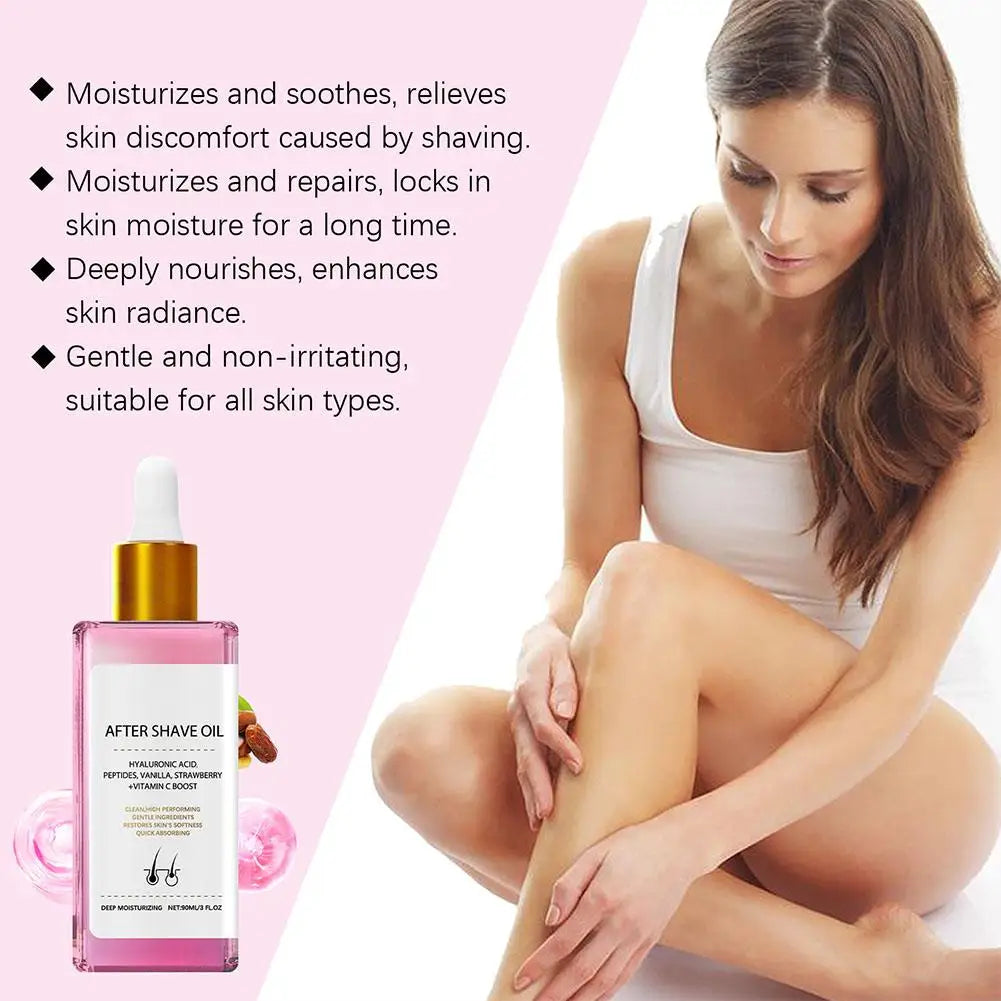 After-Shave-Öl, Erdbeer- und Vanilleduft, Erdbeer-Vanille-After-Shave-Öl, Schönheit für Frauen, für glatte Haut, verhindert eingewachsene Haare