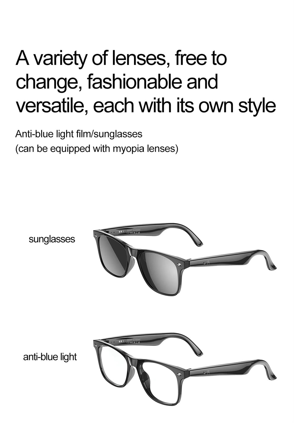 AI Intelligent Translation Glasses 163 Online Language AI Automatic Dialogue Translation Bluetooth Translation Glasses Men Women