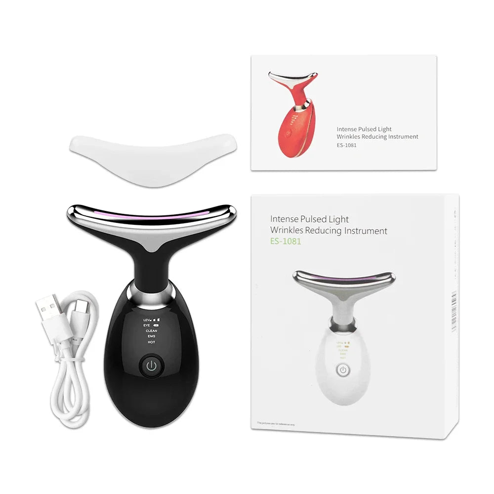 Gesicht Hals Lift Schönheit Gerät EMS Gesichts Massager LED Licht Therapie Doppel Kinn Entferner Haut Verjüngung Straffung Anti Falten