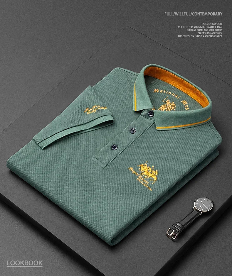 2024 hohe Qualität männer Baumwolle Bestickt Polo-Shirt Sommer Neue High-end-Business Casual Revers Kurzarm T-shirt