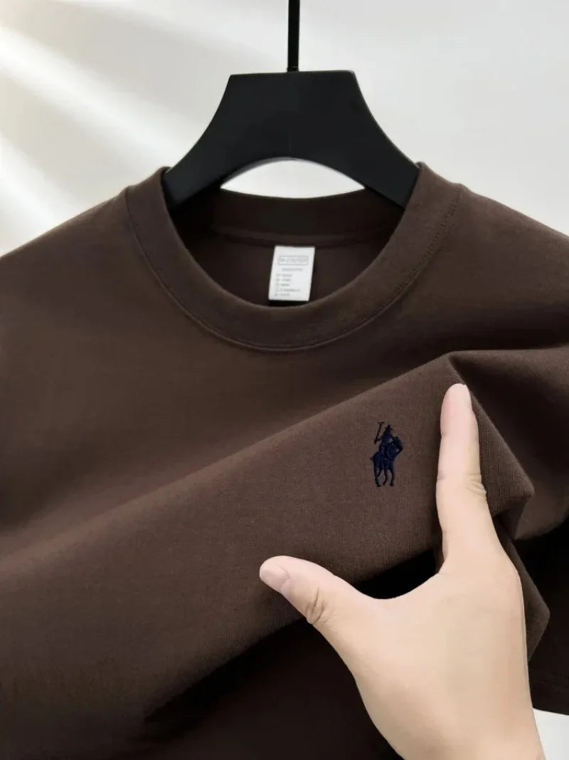2026 Sommer Herren Strick-Baumwoll-T-Shirt mit kurzen Ärmeln – Modisch, bequem und atmungsaktiv bedrucktes Oberteil