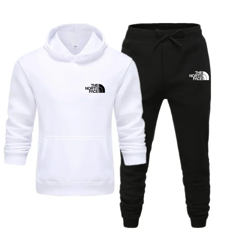 Herbst und Winter neues Herren-Sportbekleidungsset, modisches Outdoor-Herren- und Damen-Kapuzenpullover und Hose, 2-teiliges Set