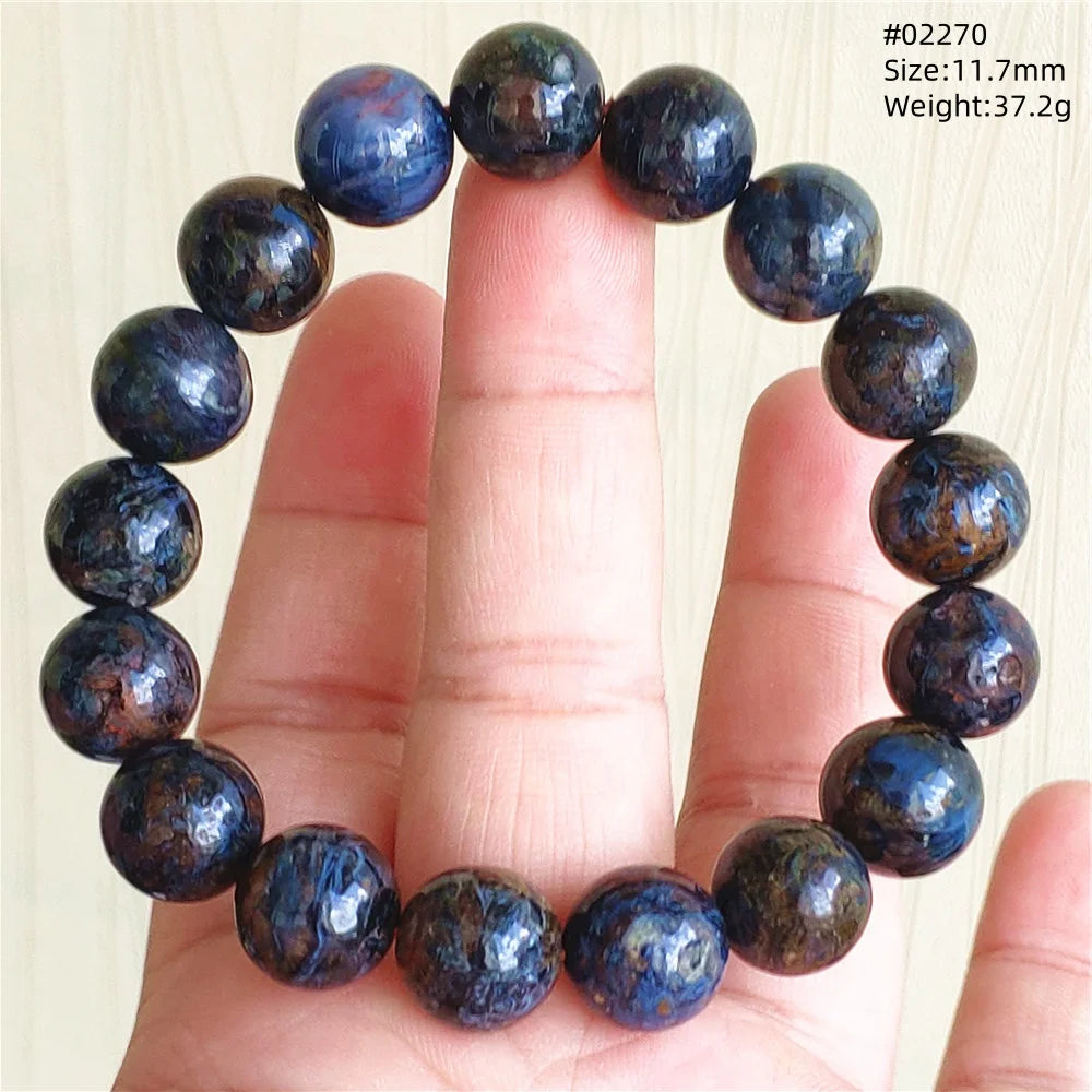 Natürliche blaue Pietersite Runde Perlen Armband Schmuck 12,5 mm Feuer Pietersite Namibia Feuer Pietersite Seltene Steinperlen AAAAAA